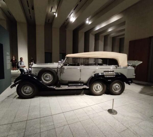 Vintage luxury royal car at the Royal Collections Gallery in Madrid