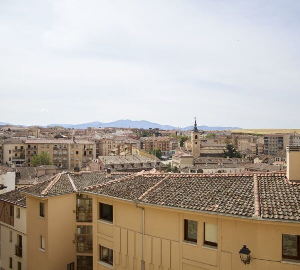 Rooftop panorama of Segovia's old town, Spain