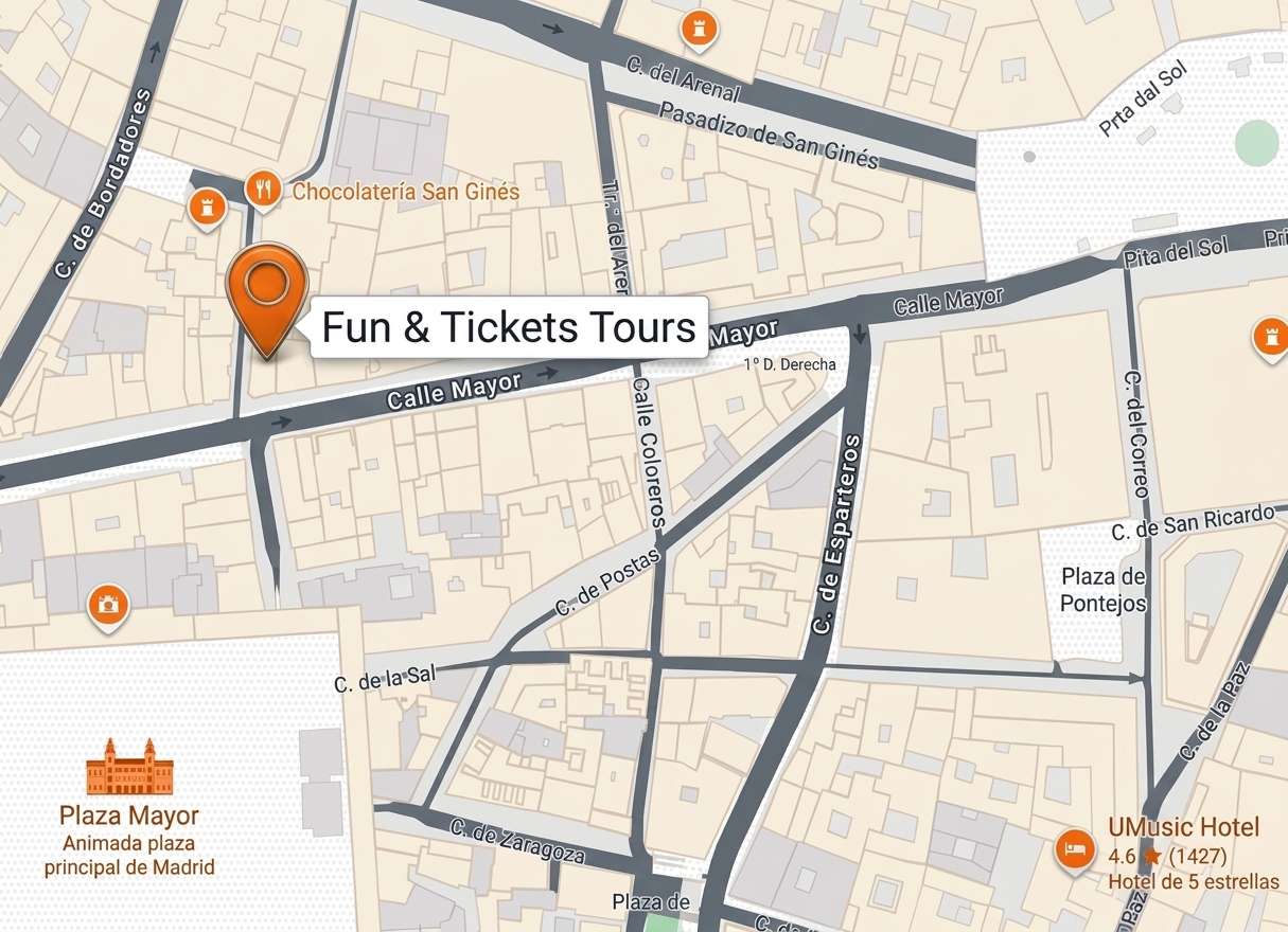 Oficina de Fun & Tickets en Calle Coloreros 2, semiesquina a Calle Mayor 20, Madrid